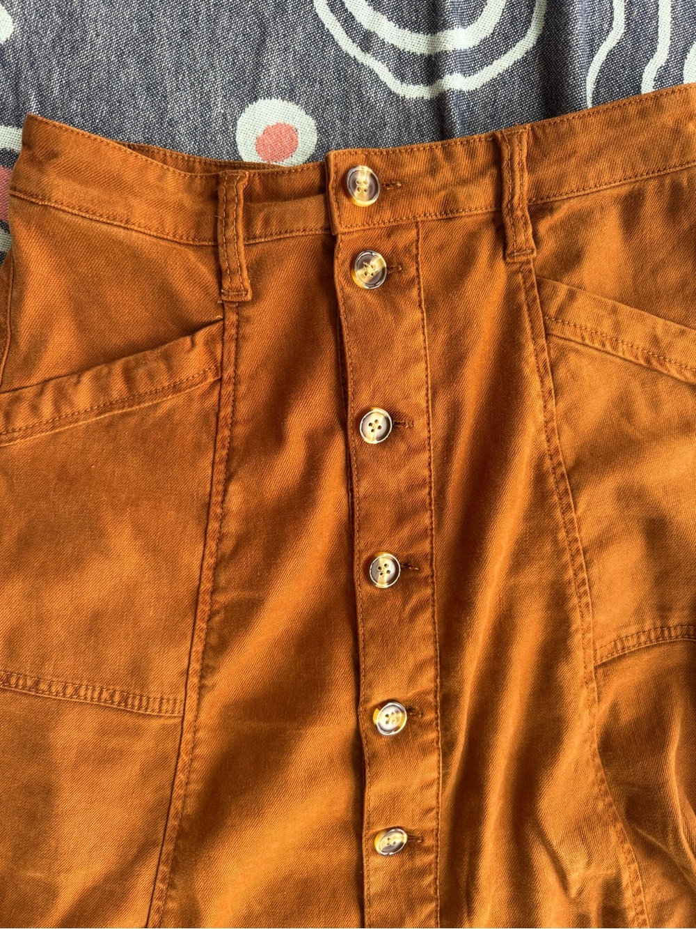 Favorite Daughter Button-Front A-Line Skirt in Rust - Picture 2 of 6